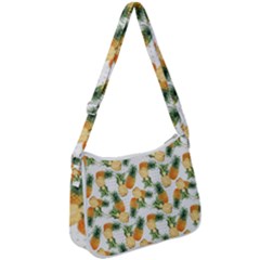 Tropical Pineapples Zip Up Shoulder Bag