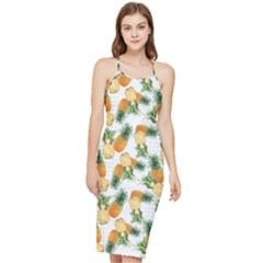 Tropical Pineapples Bodycon Cross Back Summer Dress by goljakoff