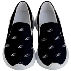 Formula One Black And White Graphic Pattern Kids Lightweight Slip Ons by dflcprintsclothing