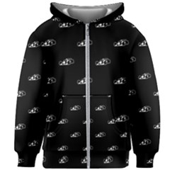 Formula One Black And White Graphic Pattern Kids  Zipper Hoodie Without Drawstring by dflcprintsclothing