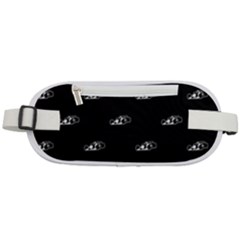 Formula One Black And White Graphic Pattern Rounded Waist Pouch by dflcprintsclothing
