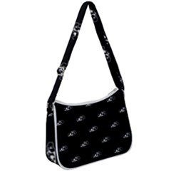 Formula One Black And White Graphic Pattern Zip Up Shoulder Bag by dflcprintsclothing