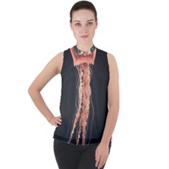 Photo Méduse Mock Neck Chiffon Sleeveless Top by kcreatif