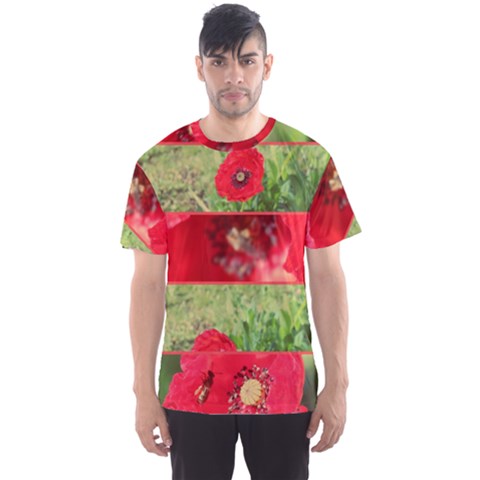 Photos Collage Coquelicots Men s Sport Mesh Tee by kcreatif