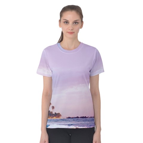 Seascape Sunset Women s Cotton Tee by goljakoff