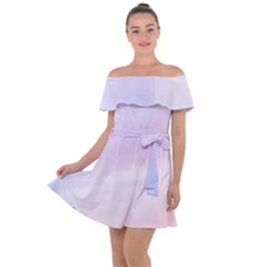 Seascape Sunset Off Shoulder Velour Dress by goljakoff