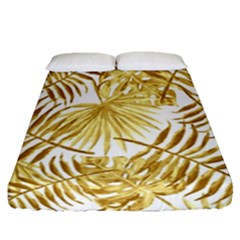 Golden Leaves Fitted Sheet (queen Size) by goljakoff