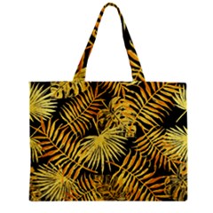 Gold Leaves Zipper Mini Tote Bag by goljakoff