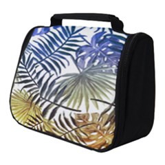 Blue And Yellow Tropical Leaves Full Print Travel Pouch (small) by goljakoff