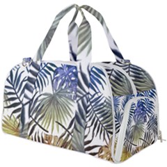 Blue And Yellow Tropical Leaves Burner Gym Duffel Bag by goljakoff