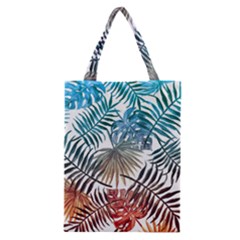 Blue Tropical Leaves Classic Tote Bag by goljakoff