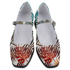 Blue Tropical Leaves Women s Mary Jane Shoes by goljakoff