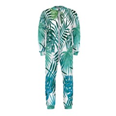 Blue Tropical Leaves Onepiece Jumpsuit (kids) by goljakoff