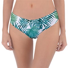 Blue Tropical Leaves Reversible Classic Bikini Bottoms by goljakoff