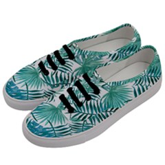 Blue Tropical Leaves Men s Classic Low Top Sneakers by goljakoff