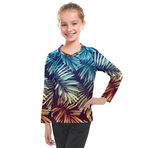 Tropic Leaves Kids  Long Mesh Tee by goljakoff