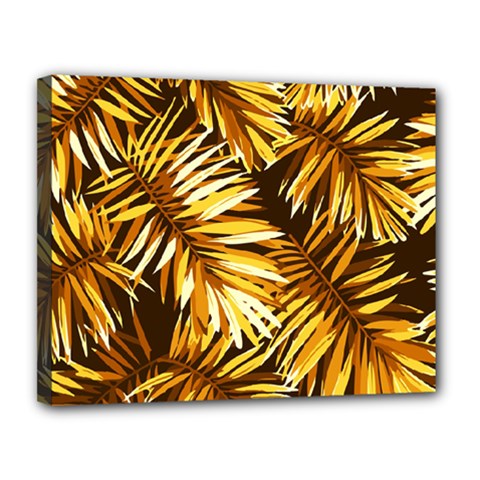 Golden Leaves Canvas 14  X 11  (stretched) by goljakoff