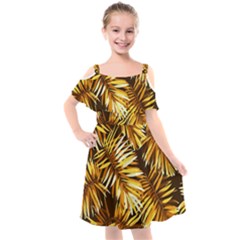 Golden Leaves Kids  Cut Out Shoulders Chiffon Dress by goljakoff