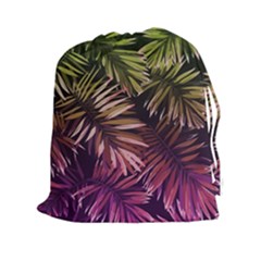 Purple Leaves Drawstring Pouch (2xl)