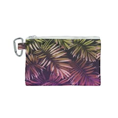 Purple Leaves Canvas Cosmetic Bag (small) by goljakoff