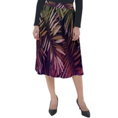 Purple Leaves Classic Velour Midi Skirt  by goljakoff