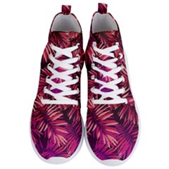 Pink Leaves Men s Lightweight High Top Sneakers by goljakoff