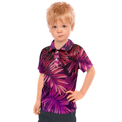 Pink Leaves Kids  Polo Tee by goljakoff