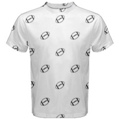 American Football Ball Motif Print Pattern Men s Cotton Tee by dflcprintsclothing