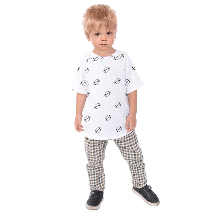 American Football Ball Motif Print Pattern Kids  Raglan Tee