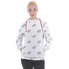 American Football Ball Motif Print Pattern Women s Hooded Pullover by dflcprintsclothing