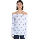 American Football Ball Motif Print Pattern Off Shoulder Long Sleeve Top View1