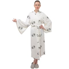 American Football Ball Motif Print Pattern Maxi Velour Kimono by dflcprintsclothing