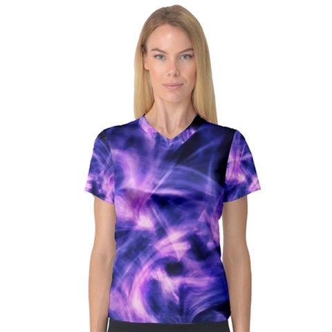 Plasma Hug V-neck Sport Mesh Tee by MRNStudios