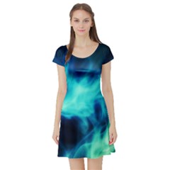 Glow Bomb  Short Sleeve Skater Dress by MRNStudios