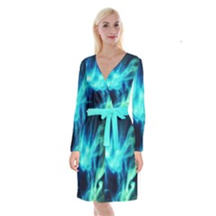 Glow Bomb  Long Sleeve Velvet Front Wrap Dress by MRNStudios