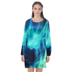 Glow Bomb  Long Sleeve Chiffon Shift Dress  by MRNStudios