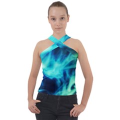 Glow Bomb  Cross Neck Velour Top by MRNStudios