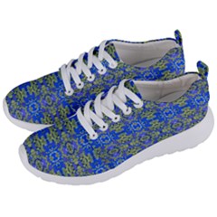 Gold And Blue Fancy Ornate Pattern Men s Lightweight Sports Shoes by dflcprintsclothing