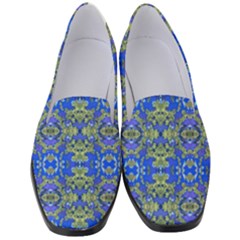 Gold And Blue Fancy Ornate Pattern Women s Classic Loafer Heels by dflcprintsclothing