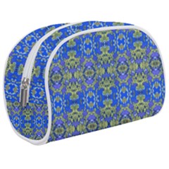 Gold And Blue Fancy Ornate Pattern Makeup Case (medium) by dflcprintsclothing