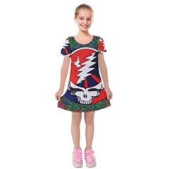Grateful Dead - Kids  Short Sleeve Velvet Dress by Sapixe