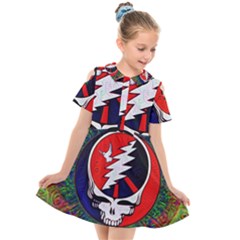 Grateful Dead - Kids  Short Sleeve Shirt Dress by Sapixe