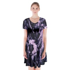 Ectoplasm Short Sleeve V-neck Flare Dress by MRNStudios