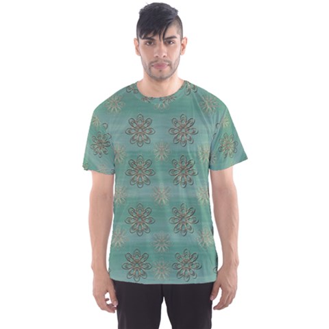 Beautiful Flowers Of Wood In The Starry Night Men s Sport Mesh Tee by pepitasart