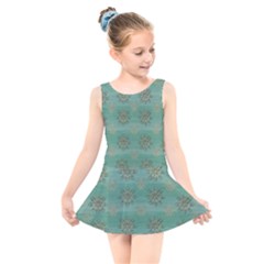 Beautiful Flowers Of Wood In The Starry Night Kids  Skater Dress Swimsuit by pepitasart