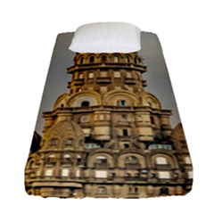 Salvo Palace Exterior View, Montevideo, Uruguay Fitted Sheet (single Size) by dflcprintsclothing