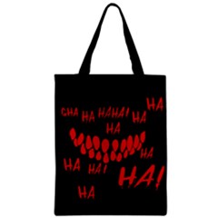 Demonic Laugh, Spooky Red Teeth Monster In Dark, Horror Theme Zipper Classic Tote Bag