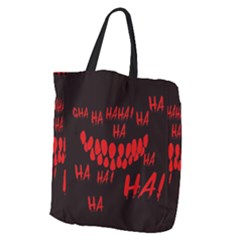 Demonic Laugh, Spooky Red Teeth Monster In Dark, Horror Theme Giant Grocery Tote by Casemiro