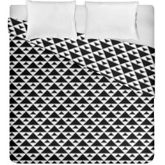 Black And White Triangles Pattern, Geometric Duvet Cover Double Side (king Size)