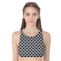 Black And White Triangles Pattern, Geometric Tank Bikini Top by Casemiro